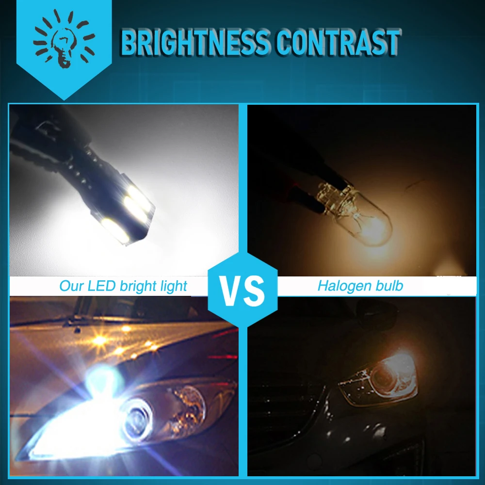 Упаковка W5W светодиодный T10 LED Canbus 168 194 Светодиодная лампа 7SMD автомобильный