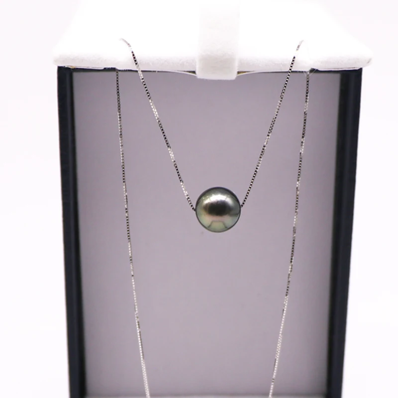 

9-10mm Tahitian Cultured Pearl Pendants,AAA Quality 14K White Yellow Gold Necklace [Luxury Jewelry]
