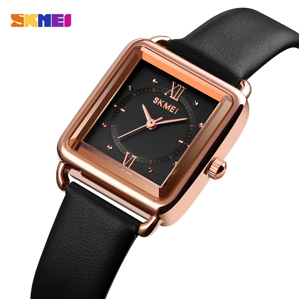 

SKMEI Japan Quartz movement Ladies Watches Fashion Women Wristwatches Luxury Genuine Leather Girl Female Watch reloj mujer