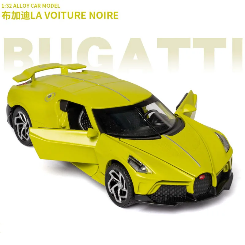 

1/32 Bugatti LA VOITURE NOIRE Car Model Sound Light Pull Back Children Kids Diecast Toys Vehicles Collectible Car Toys Gifts Boy