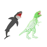 2 pieces luminous dinosaur bookmark giant shark bookmark cool 3d cartoon animal bookmark for school supplies