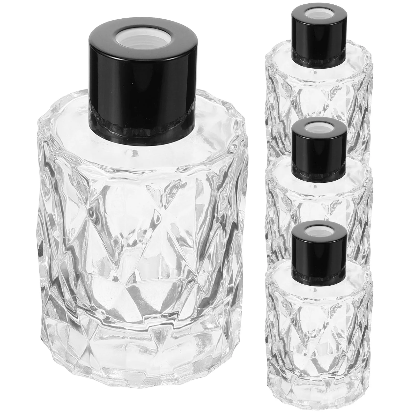 

4 Pcs Perfume Bottle Adornment Dried Flowers Diffuser Glass Empty Essential Oil Essence