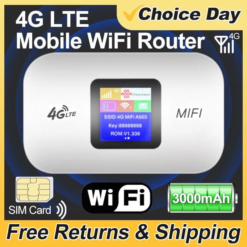 4G Lte Router Wireless Wifi Portable Modem Mini Outdoor Hotspot Pocket Mifi 150mbps Sim Card Slot Repeater 3000mah