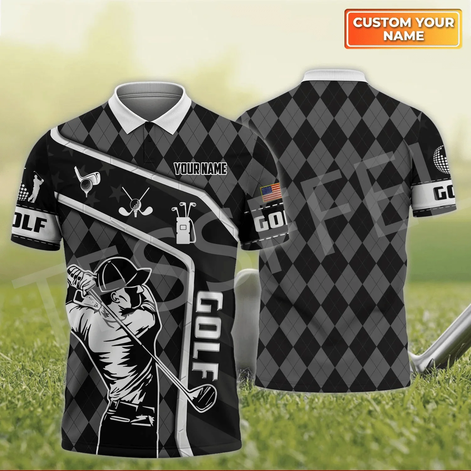 Рубашка-поло в стиле Харадзюку с коротким рукавом и принтом виде черепа