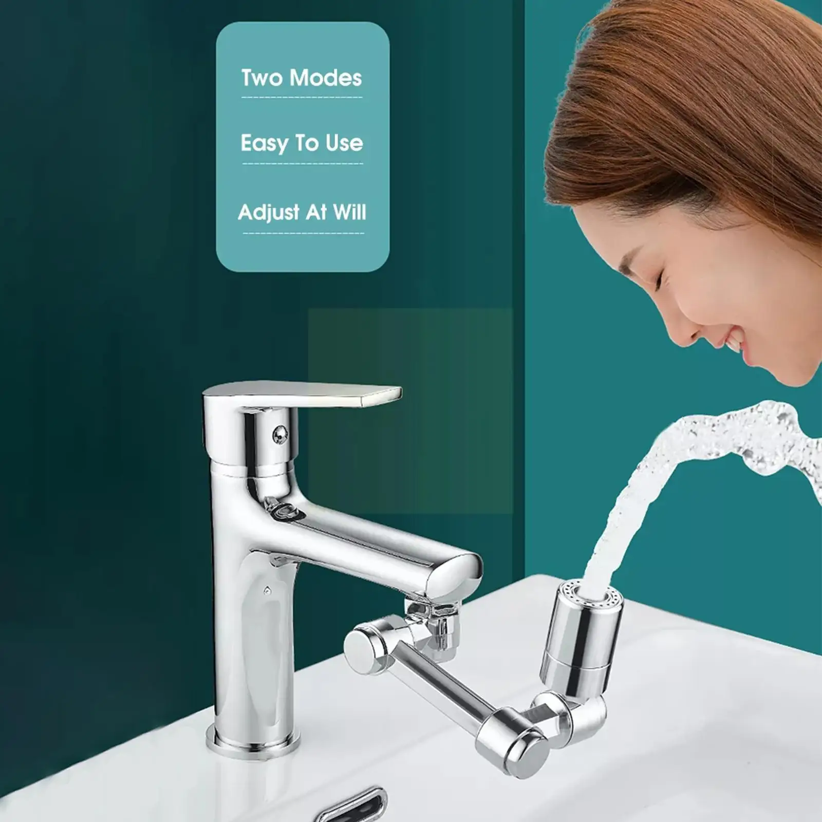 

1440 Degree Rotatable Universal Faucet Extender Spray Head Tap Extension Filter ABS 2 Splash Anti C4F9 Model Parts D5M7