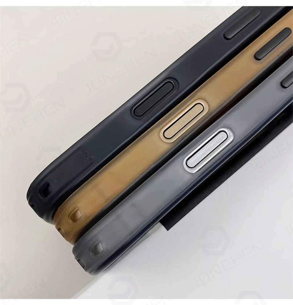 Luxury Mechanical Style Matte Magnetic Case For iPhone 16 15 13 14 Pro Max Frosted Shockrpoof Silicone Frame Cover Magsafe