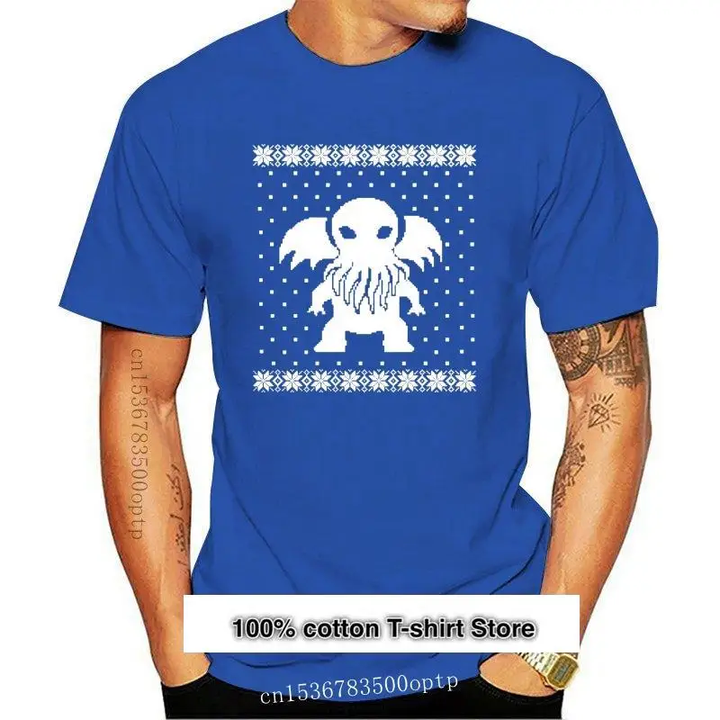 

Camiseta verde para adulto, suéter grande de Cthulhu feo de Navidad, camiseta humorística, nueva