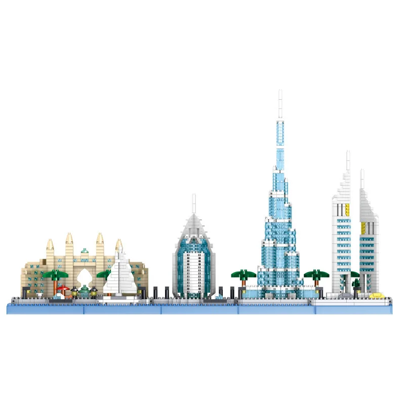 Блоки из микроалмазов в стиле очертания ОАЭ Дубай нанокирпич Burj Al Арабская Башня