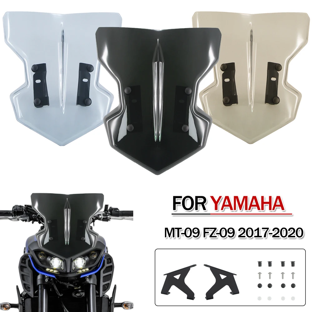 

Motorcycle Sports Windshield Travel Wind Deflector With Mounting Bracket For Yamaha MT09 FZ09 2017-19 2020 MT-09 FZ-09 FZ MT 09