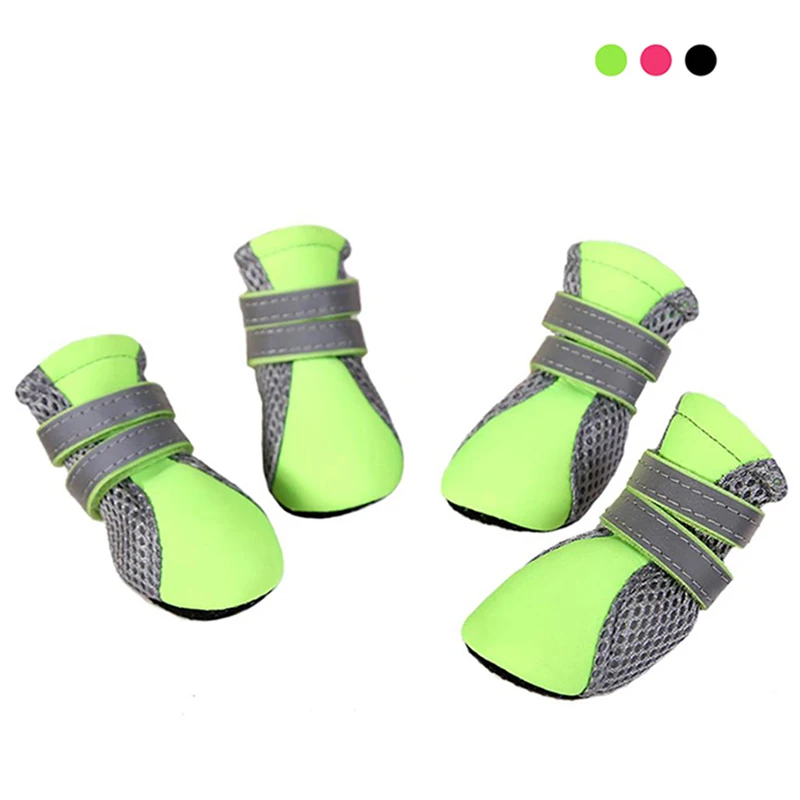 

Breathable Pet Dog Outdoor Walking Shoes Net Soft Summer Pet Shoes Night Safe Reflective Boots For Large Small Dogs