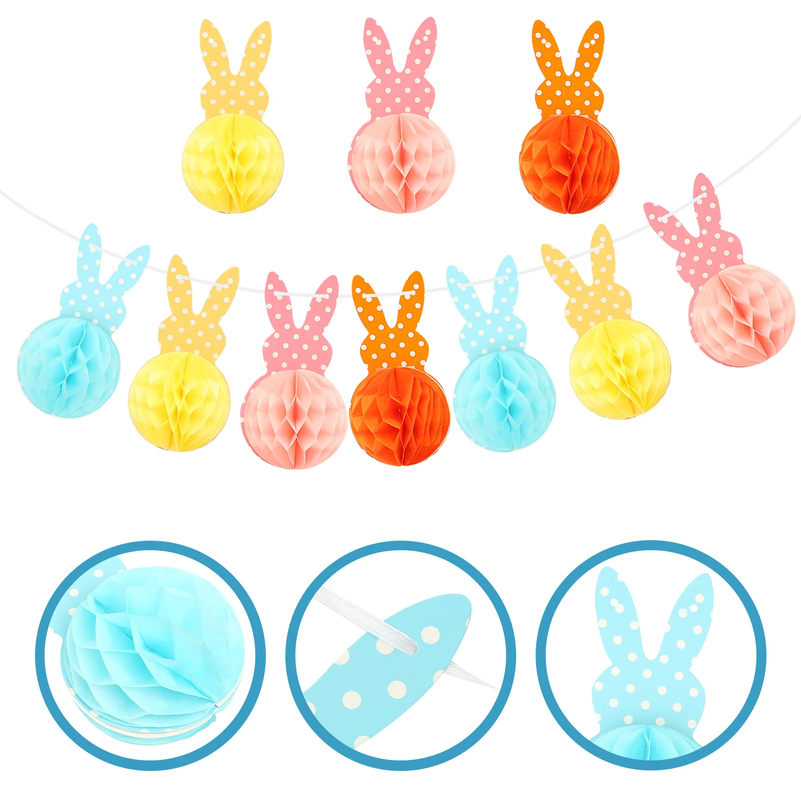 

Bunny Honeycomb Bunting Flag Decoration Banner Party Decor