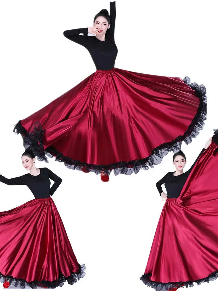 

Юбки фламенко, испанское платье для женщин, Цыганская юбка-качели, хор, сценическое выступление, испанские большие танцевальные костюмы Bullfighting
