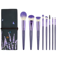 high quality 8pcs purple soft fluffy makeup brushes set for cosmetics foundation blush powder eyeshadow makeup brush beauty tool