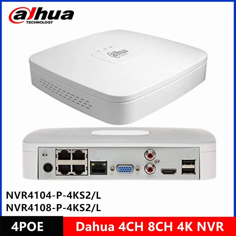 Сетевой видеорегистратор Dahua NVR4104-P-4KS2 4CH 4 порта POE и телефон 8 каналов H265 4K NVR -