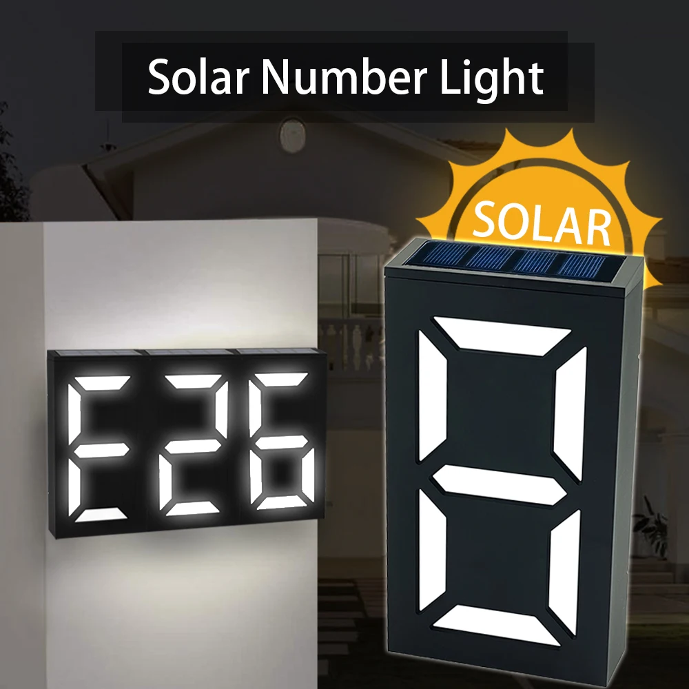 

Exterior House Numbers Led Solar Plate Lamp Outdoor House Number Apartments Garden Door Sign Solar Rechargeable Lights