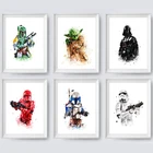 Картина на холсте Disney, акварель, Звездные войны, Дарт Вейдер, Постер и принты из фильма, Настенная картина для детской комнаты, домашний декор