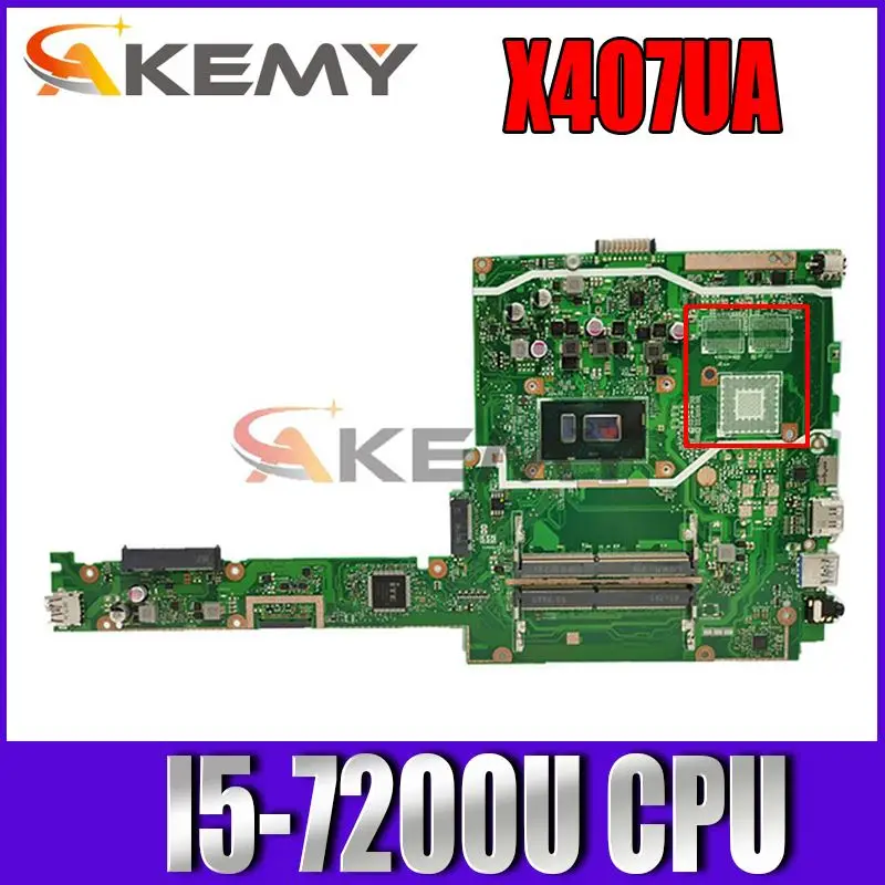 

Akemy X407UA материнская плата для ноутбука с процессором I5-7200U для asus X407 X407U X407UA x407hid материнская плата для ноутбука протестирована полностью 100%