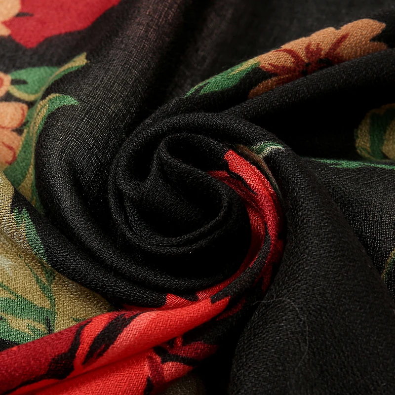 Модный русский квадратный шарф шали мусульманские женские шарфы с цветочным