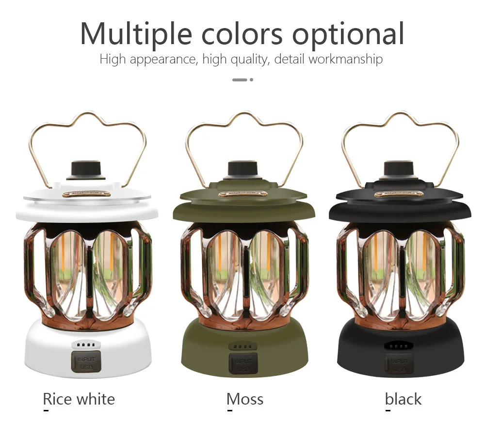Lantern Camping  Searchlight   Flashlight USB Rechargeable Household 3 Modes Dimmable Torch Outdoor Portable Hanging Lamp images - 6