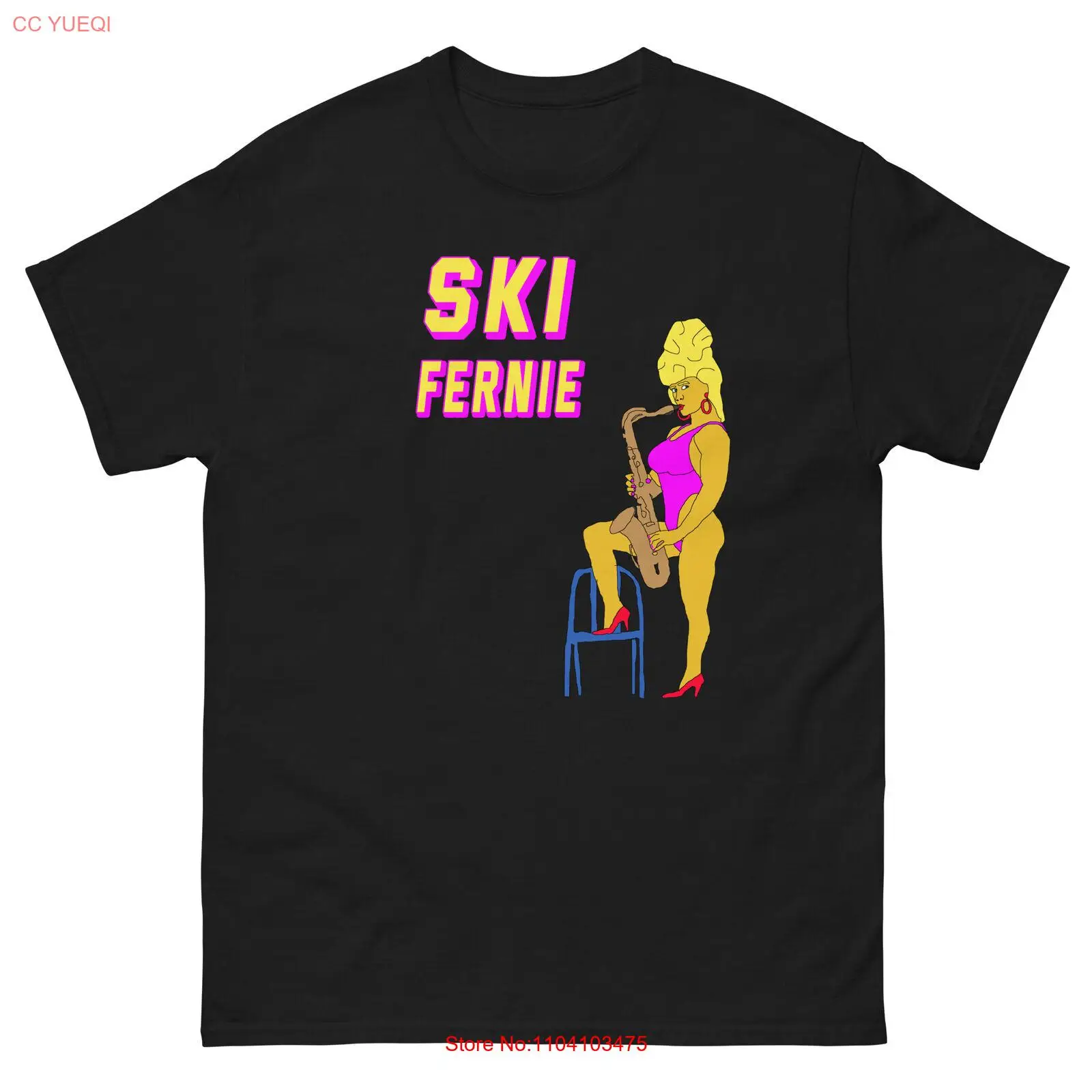 Футболка для катания на лыжах с саксофоном Fernie Lady Skiing