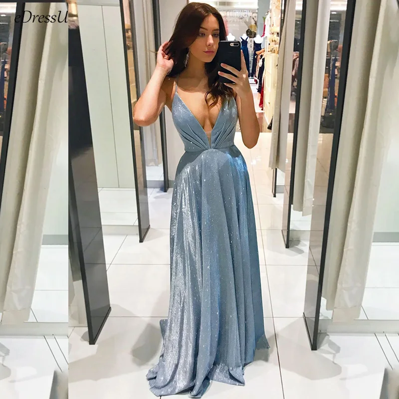 Сексуальное блестящее длинное вечернее платье 2024 женское трапециевидной формы с