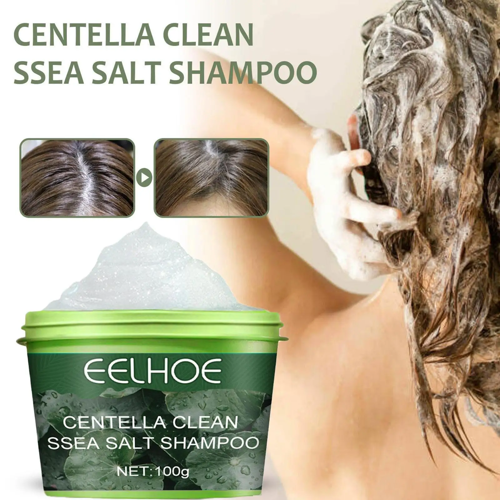 

Centella Asiatica Sea Salt Shampoo Cleansing Anti-itch Scalp Moisturizing Hair Frizz Shampoo Anti Loss Anti-dandruff Improv F3A0