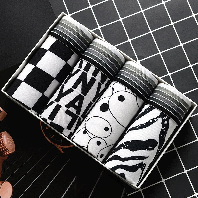 4Pcs/Lot Men's Underwear Men's Cotton Boxer Men's Underwear Men's Underwear Breathable Shorts Men's Plus Size L-2XL