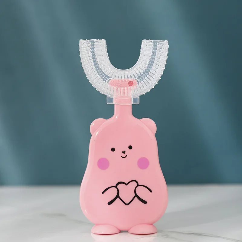 U-Shaped Baby Cartoon Manual Toothbrush For 2-12 Years Old Children PP Silicone Creative Design Healthy Teeth Care