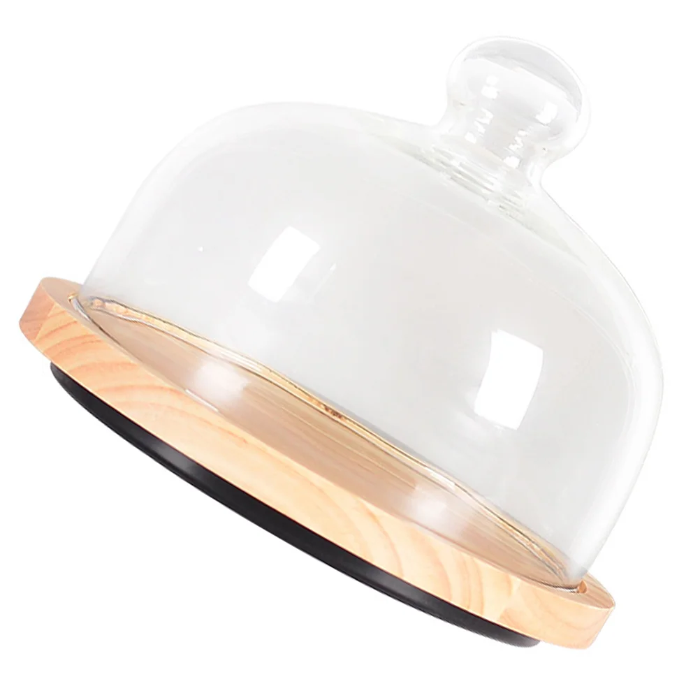 

1pc Creative Dessert Storage Tray Cake Display Plate Wood Glass Food Holder