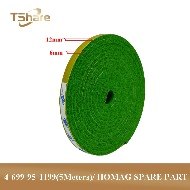 

1 рулон ленты 4-699-95-1199 6X12mm-5M с плоскими секциями, полосы из пенопласта, зеленая лента для станок Homag Holzma Beam, пила