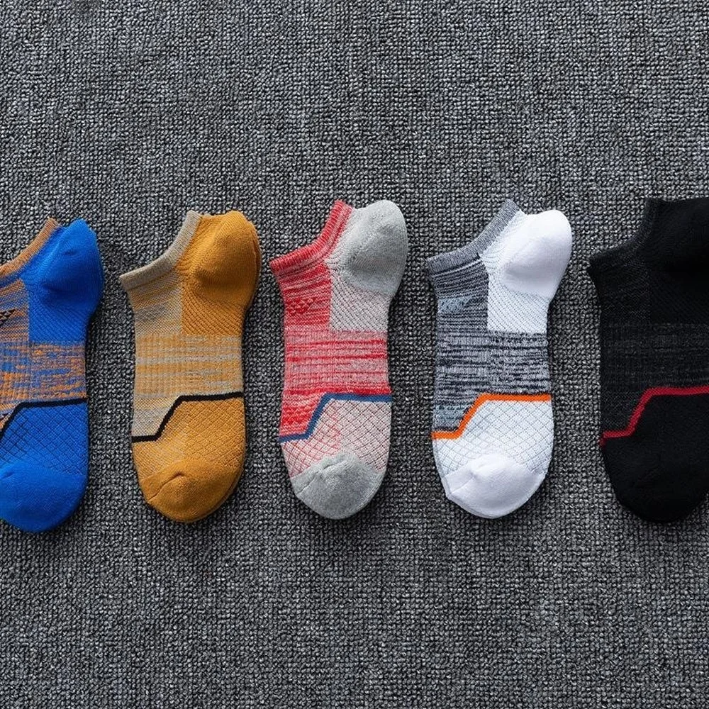5 Pairs New Professional Terry Reinforcement Pressure Women Sports Socks Thickened Outdoor Running Men Athletic Socks