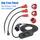 Зарядные станции для электромобилей уровня 2, EVSE Wallbox, электрическое автомобильное зарядное устройство 11 кВт 16 А, 3 фазы, IEC 62196, тип 2, 5 м, кабель с красной вилкой CEE