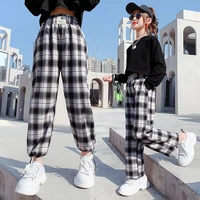 girls pants kids black plaid pants spring autumn korean clothes straight trousers children casual style bottoms teenage clothes
