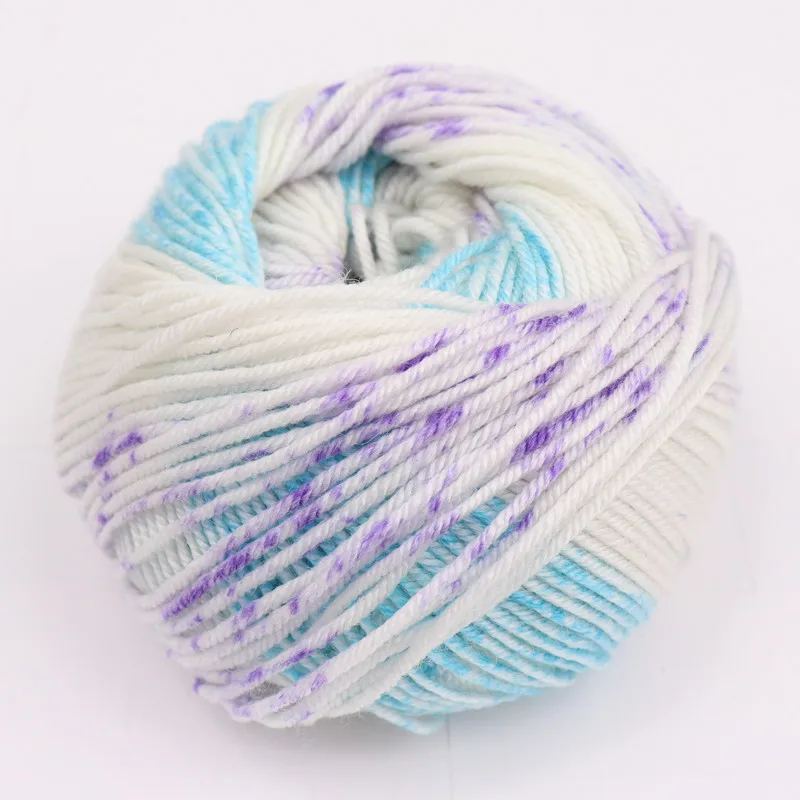 Прямая поставка 50 г/шар 200 метров радужная Мериносовая шерстяная пряжа вязание