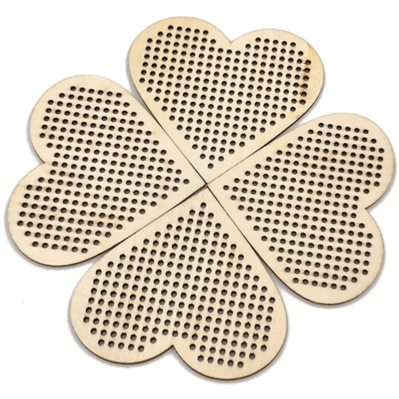 

5pcs Round Heart Shaped Natural Rustic Wood Cutout Circles Chips for DIY Craft Wedding Christmas Decor