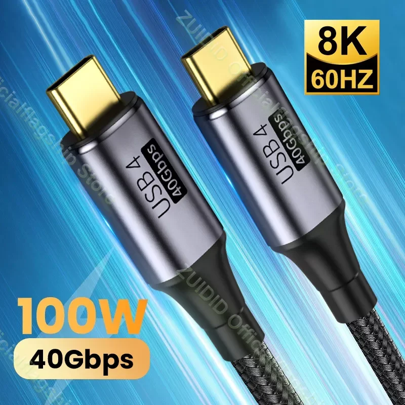 

20/40Gbps Data Cable USB C to Type C Thunderbolt 3 8K@60Hz Data Cable PD 100W 5A Fast Charging Cable For Macbook Pro