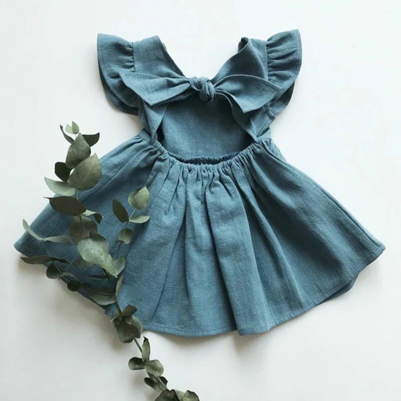 

Летние милые платья принцессы, корейская мода, о-образный вырез, однотонная одежда с рукавами-фонариками, с вырезами, на шнуровке, милое женское платье с бантом