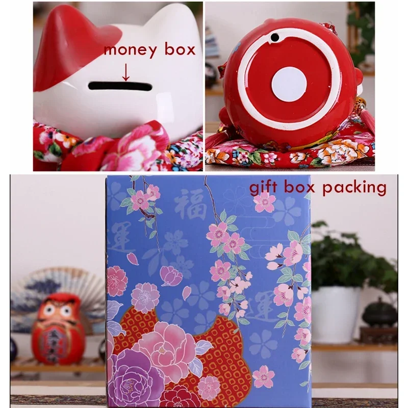 7-дюймовая керамическая копилка Maneki Neko Lucky Cat Fortune домашний декор фестиваль