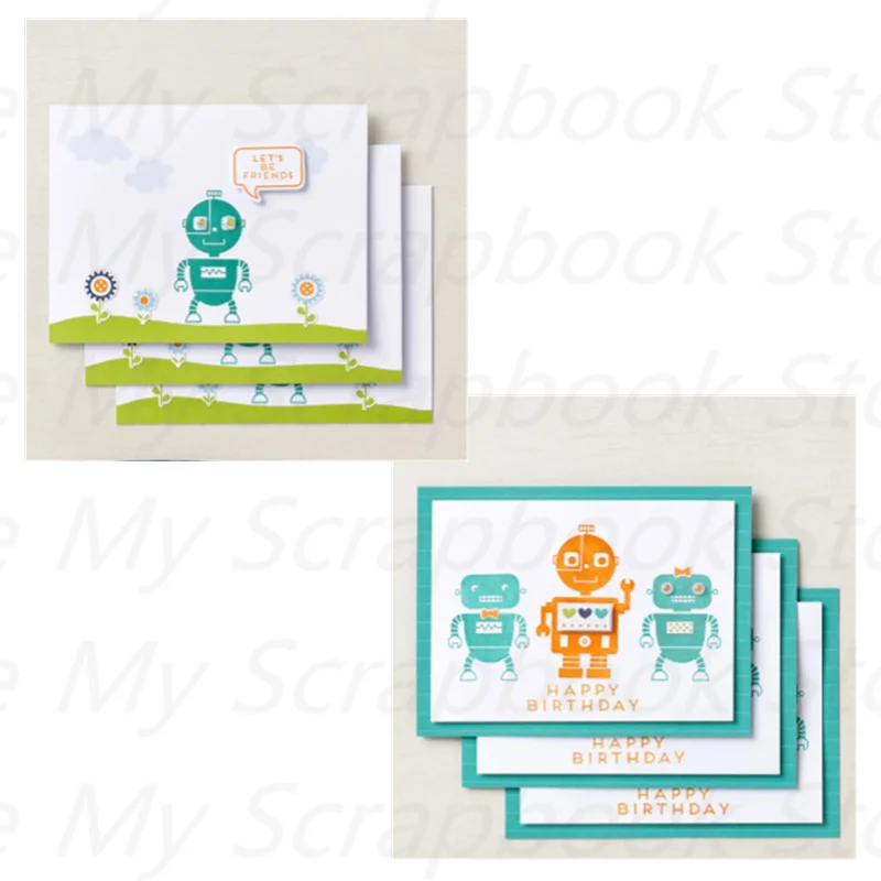 

Robot Matel Cutting Dies And Clear Stamps Stencil For Scrapbooking 2022 New Making Card Photo Album Decorative Craft Embossing