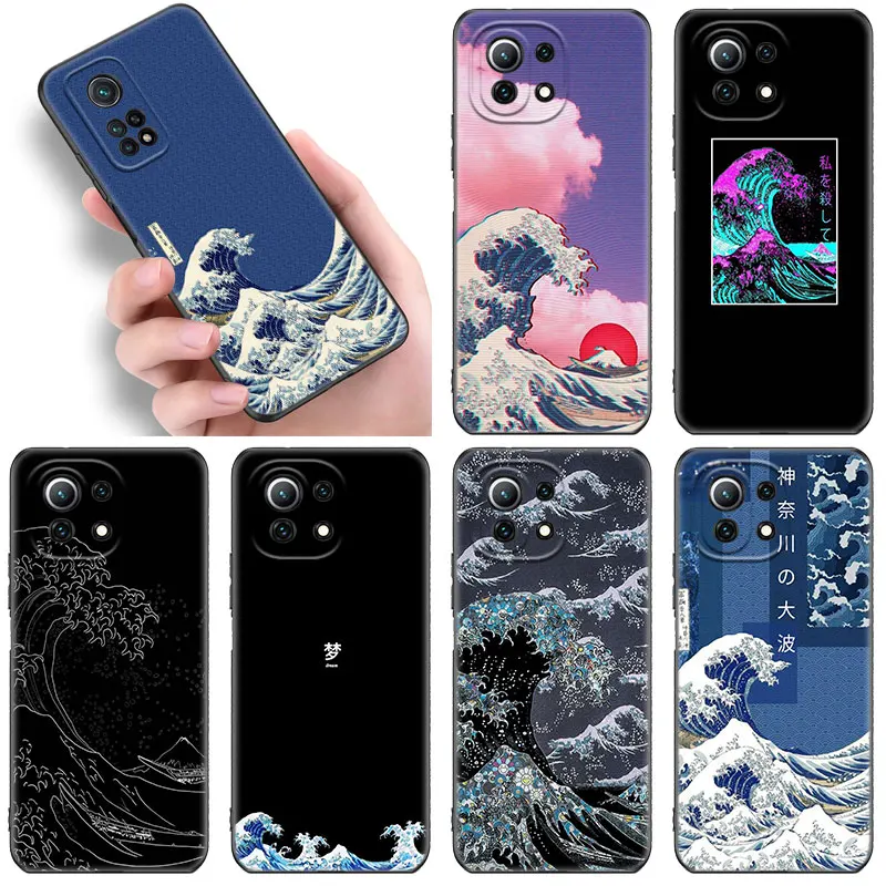 Japan The Great Wave Phone Case For Xiaomi Mi 12 12X 11i 11T Pro POCO X3 NFC GT F3 M3 M4 10T Pro A3 11 Lite NE Black Cover Case