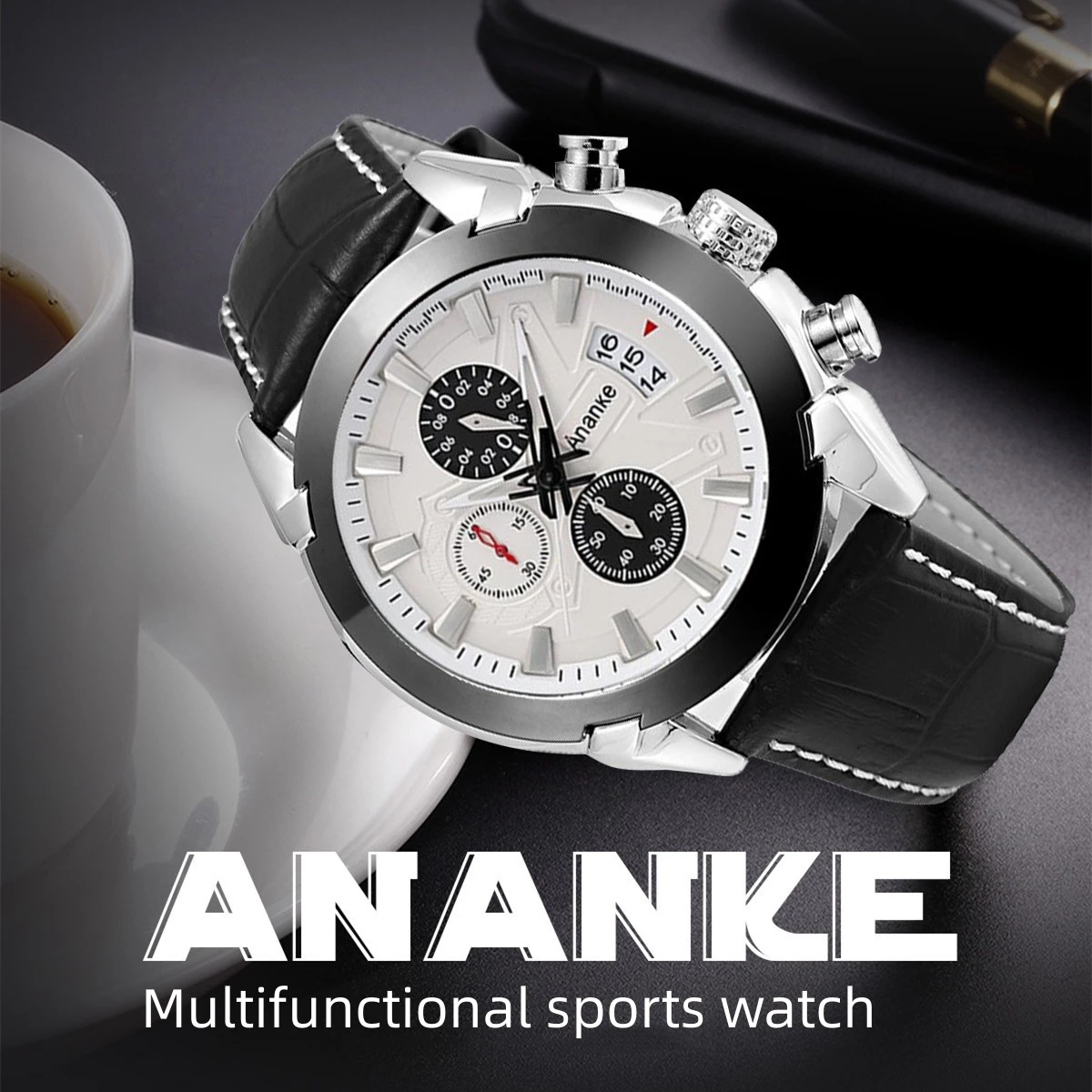 Men Watch Fashion Sport Wrist Alloy Case Leather Band Quartz Business Wristwatch Calendar Clock Gift enlarge