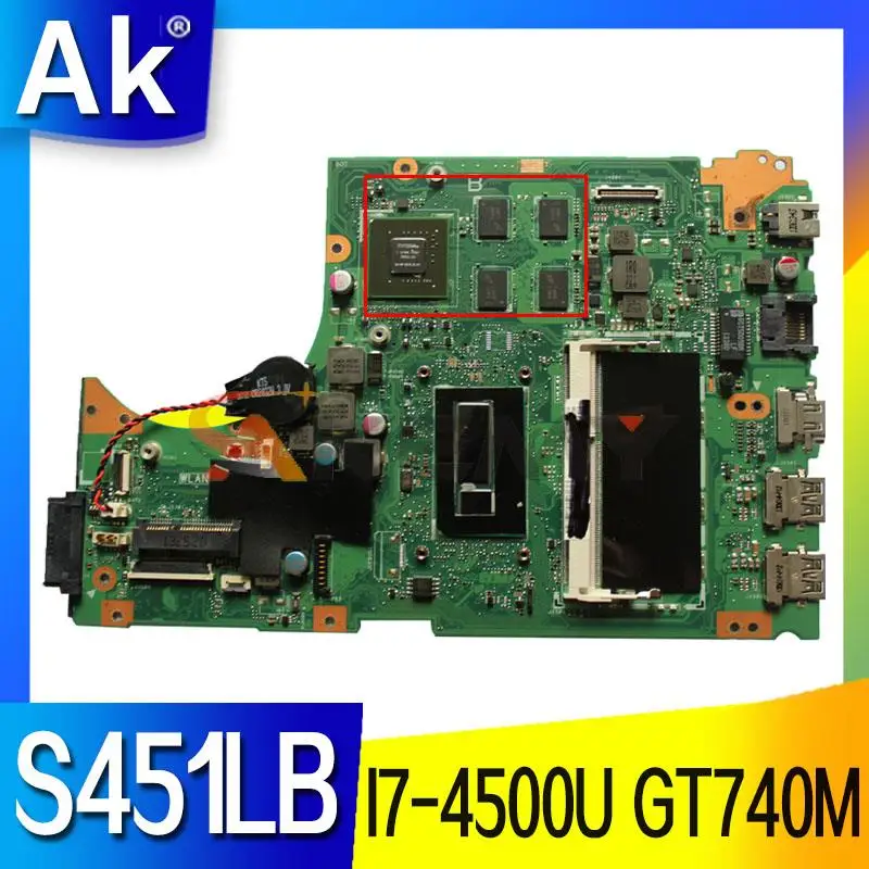 

Материнская плата S451L с Φ GT740M RAM 4GB для ASUS S451LN S451LB S451L V451L V451 материнская плата для ноутбука 100% полностью протестирована