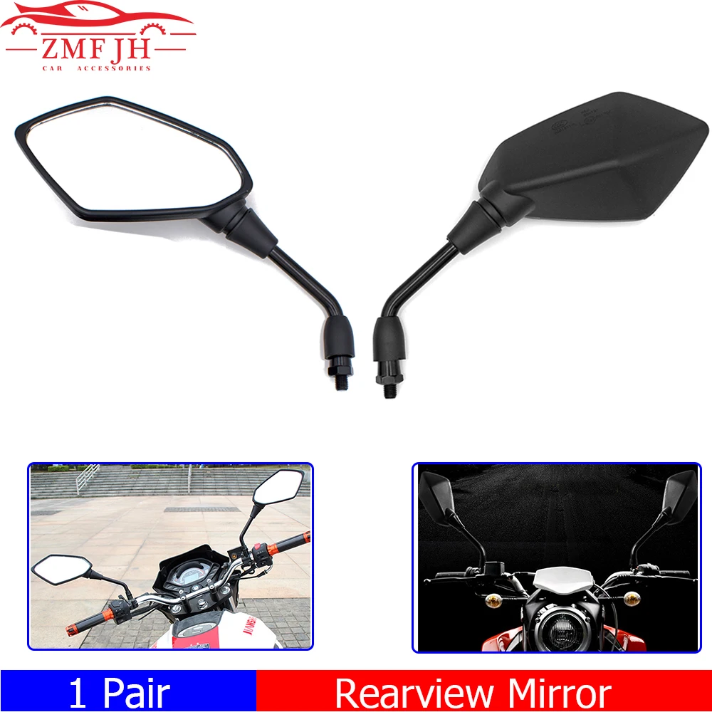 Motorcycle Rearview Mirror Scooter Motocross Rearview Mirrors Electrombile Back Side Convex Mirror 10mm Rear View Mirror Motor