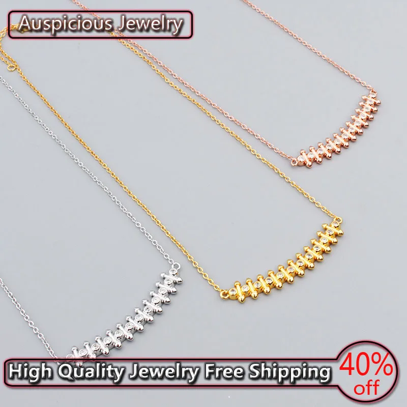 

The New Fashion Simple Full Zircon Rivet Shape Necklace Popular Versatile Ladies Clavicle Chain Birthday Luxury High-end Jewelry