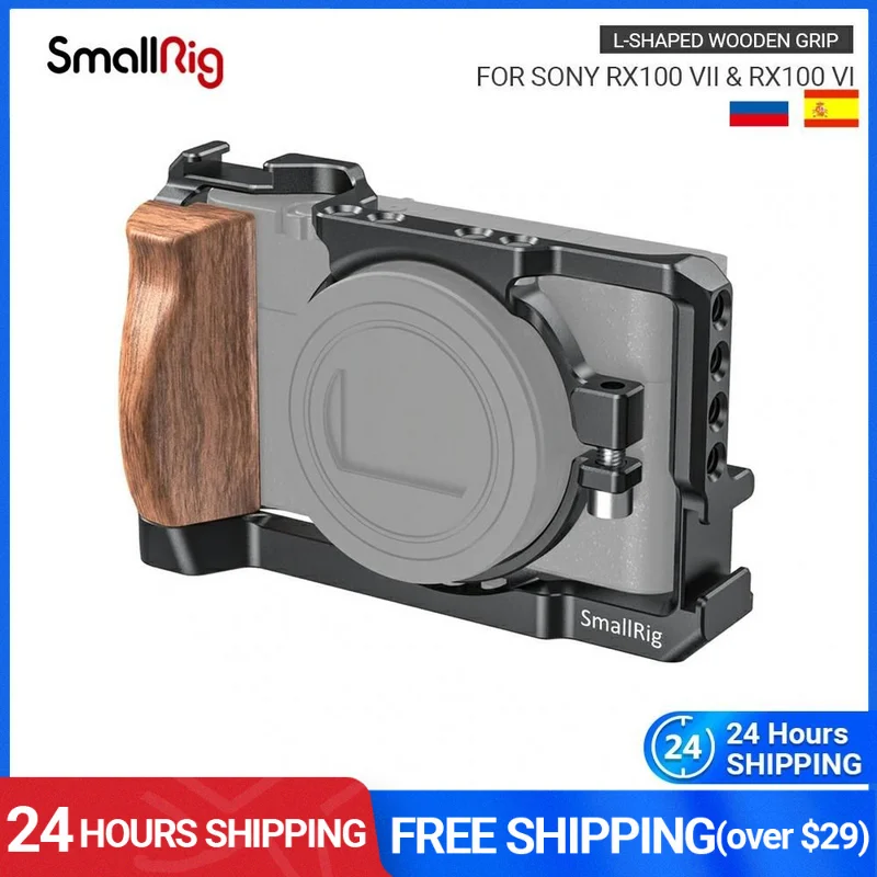 

Клетка SmallRig RX100 VII для камеры Sony RX100 VII/VI Dslr клетка с деревянной боковой ручкой/Холодный башмак RX100 VI клетка-2434