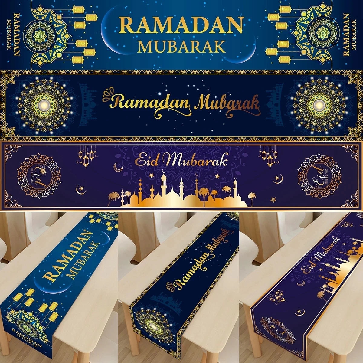 

2023 украшения на Рамадан настольная дорожка EID Mubarak Декор для дома скатерть Рамадан кареем Исламская мусульманская Вечеринка Eid Al Adha подарки