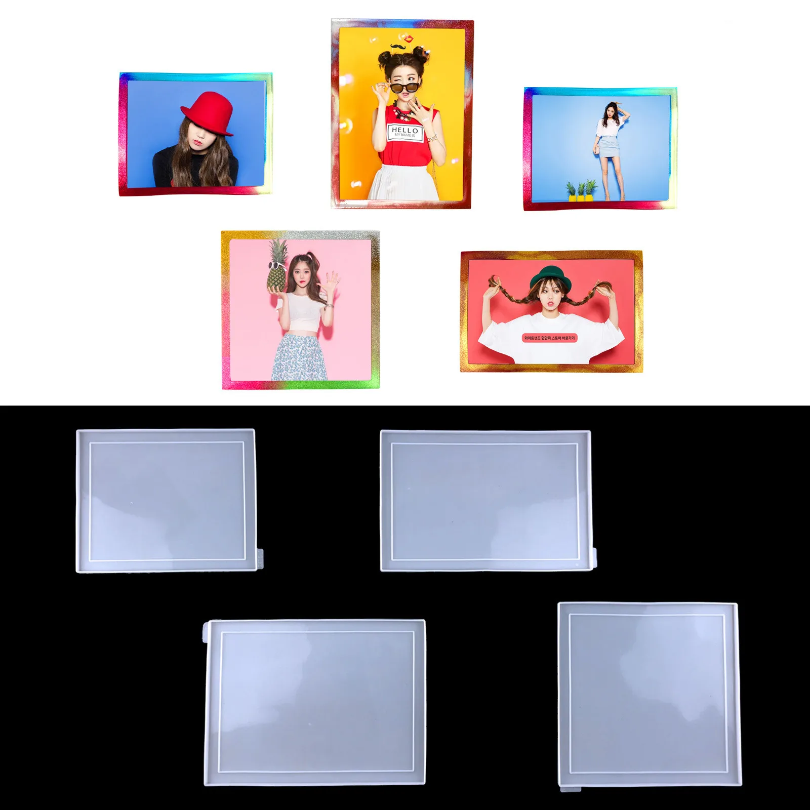 

Photo Frame DIY Mold Crystal Silicone Resin Molds Large Square Silicone Mold Table Decoration Photo Frame Handmade For Epoxy