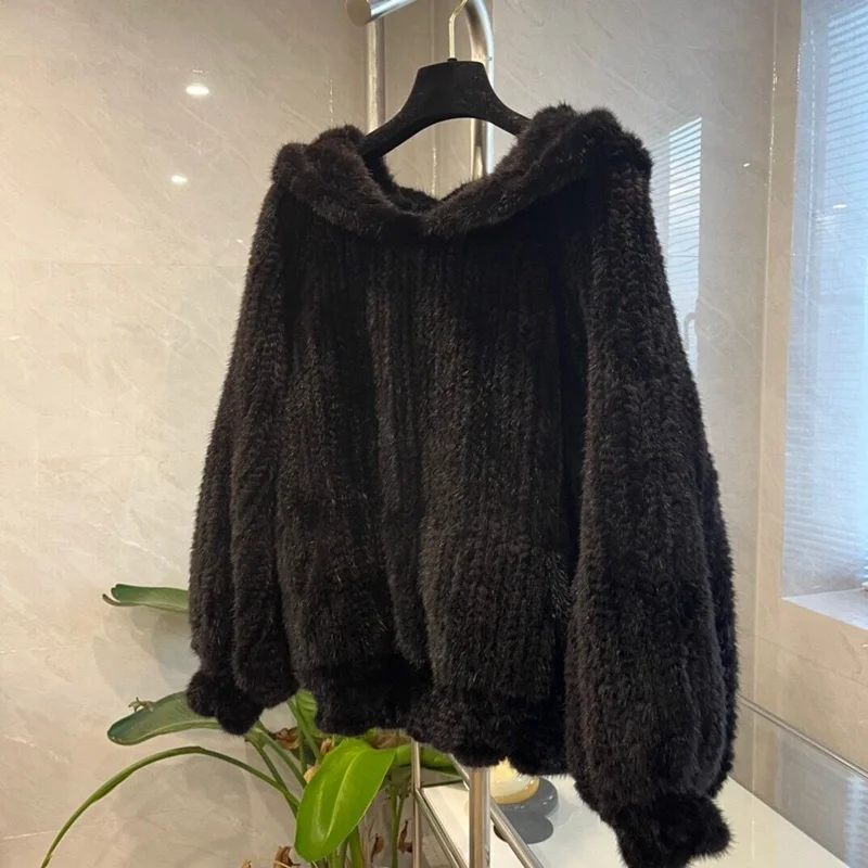 

2023 Natural Mink Fur Coat Ladies Long Fur Coat H1003