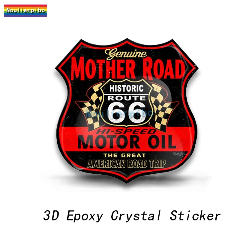 

3D стерео эпоксидная гибкая купольная автомобильная наклейка в стиле ретро Route 66 66, брендовая ПВХ украшение автомобиля, чехол на тележке для ноутбука, виниловая наклейка