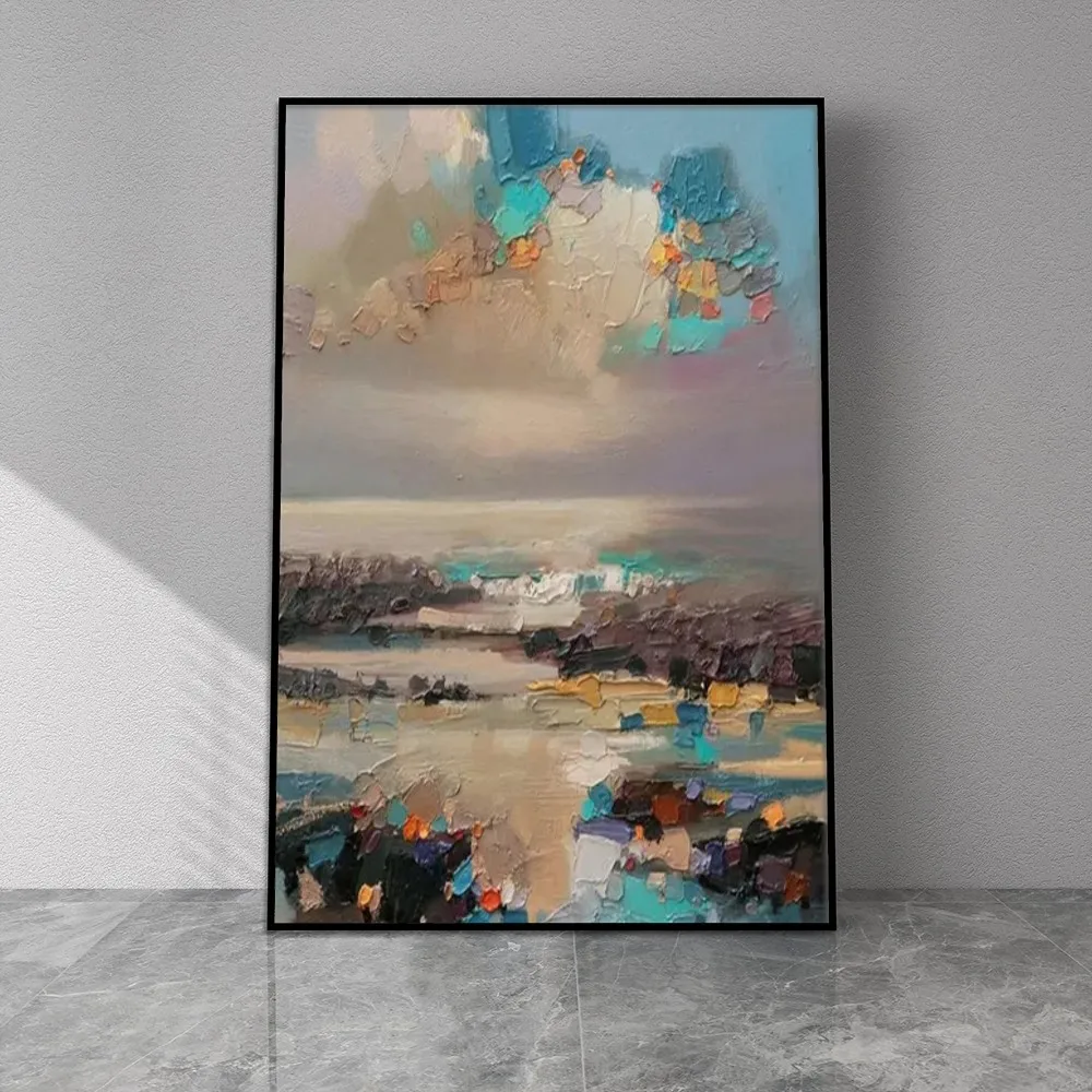 

Abstract Modern Landscape View Oil Painting No Frame Handmade On Canvas Hanging For Bedroom Wall Art Home Decor